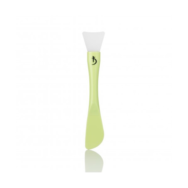 Двусторонняя пластиковая кисть для нанесения масок с силиконовой насадкой (цвет: зеленый) - Kodi Professional