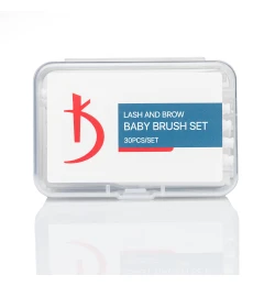 Baby Brush Set for Lashes and Brows, 30 pcs/set (Color: White)