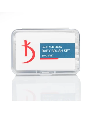 Baby Brush Set for Lashes and Brows, 30 pcs/set (Color: White)