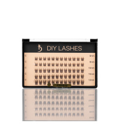 Eyelash Extensions DIY LASHES 01B C 0,07 (8 mm - 2, 10 mm - 2, 12 mm - 1)