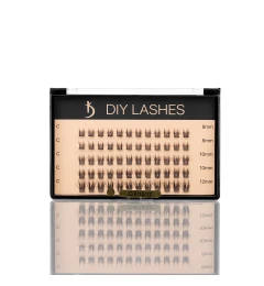 Eyelash Extensions DIY LASHES 01B C 0,07 (8 mm - 2, 10 mm - 2, 12 mm - 1)