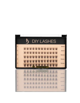 Eyelash Extensions DIY LASHES 01B C 0,07 (8 mm - 2, 10 mm - 2, 12 mm - 1)