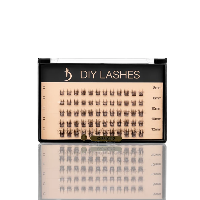 Накладные ресницы DIY LASHES 01B C 0,07 (8 mm - 2, 10 mm - 2, 12 mm - 1) - Kodi Professional