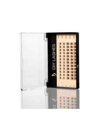 Eyelash Extensions DIY LASHES 01B C 0,07 (8 mm - 2, 10 mm - 2, 12 mm - 1)