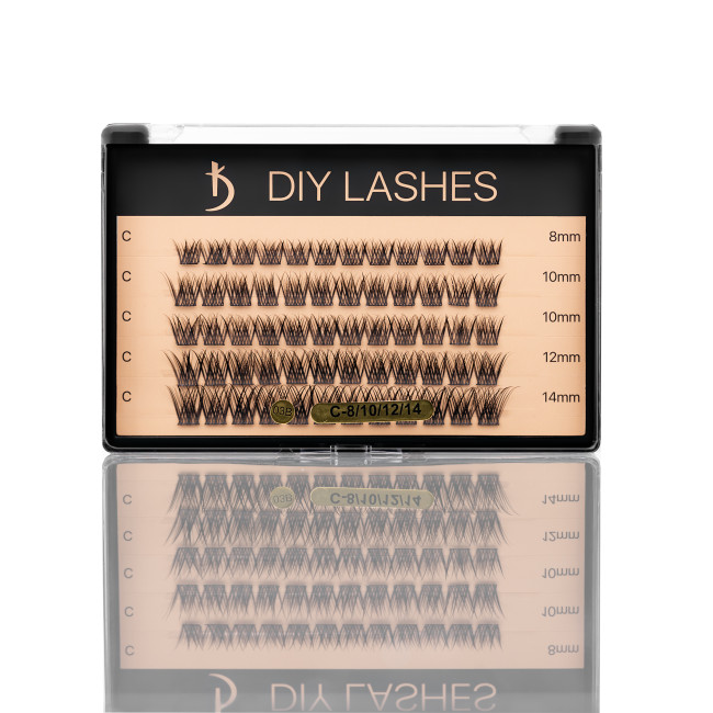False eyelashes DIY LASHES 03B C 0,07 (8 mm - 1, 10 mm - 2, 12 mm - 1, 14 mm - 1) - Kodi Professional