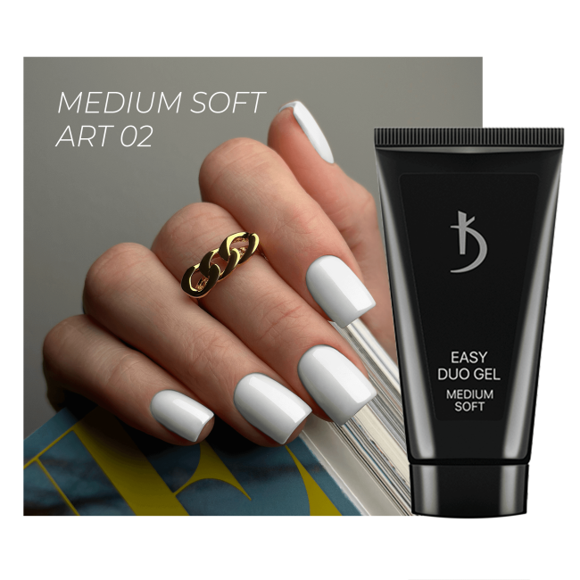 Professional acrylic gel system Easy duo gel Medium Soft Art №02, 30 g - Kodi Professional