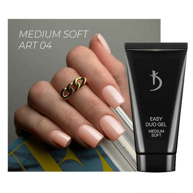 Professional acrylic gel system Easy duo gel Medium Soft Art №04, 30 g - Kodi Professional