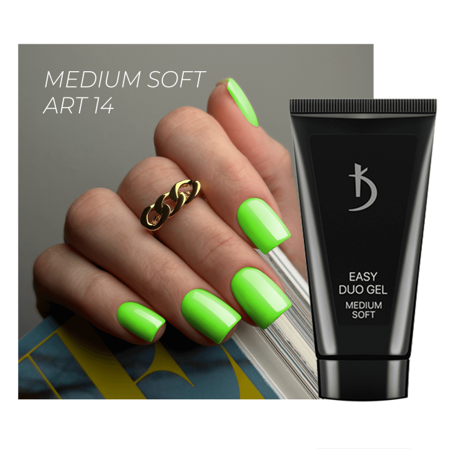 Professional acrylic gel system Easy duo gel Medium Soft Art №14, 30 g - Kodi Professional