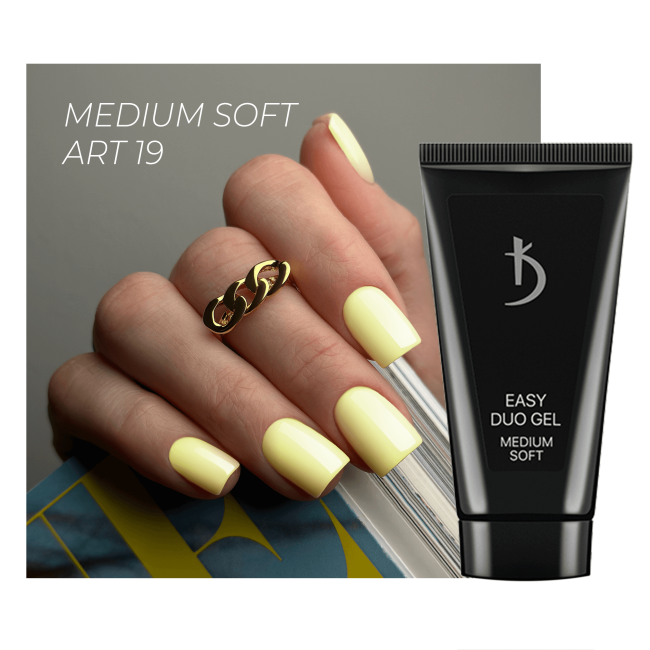 Professional acrylic gel system Easy duo gel Medium Soft Art №19, 30 g - Kodi Professional