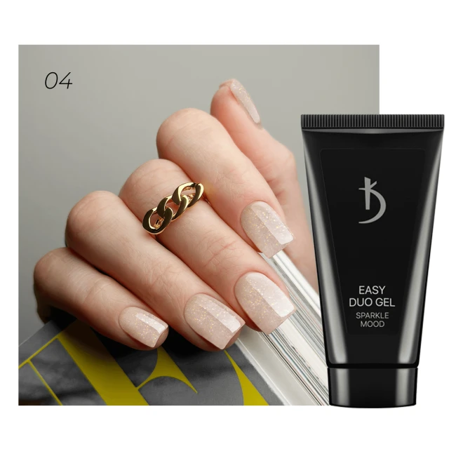 Easy Duo Gel "Sparkle Mood" № 4 (Acrylic Gel), 30 g - Kodi Professional