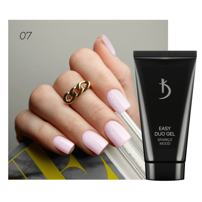 Professional acrylic-gel system Easy Duo Gel “Sparkle mood” № 07, 30 g - Kodi Professional