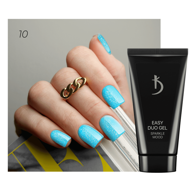 Professional acrylic-gel system Easy Duo Gel “Sparkle mood” № 10, 30 g - Kodi Professional