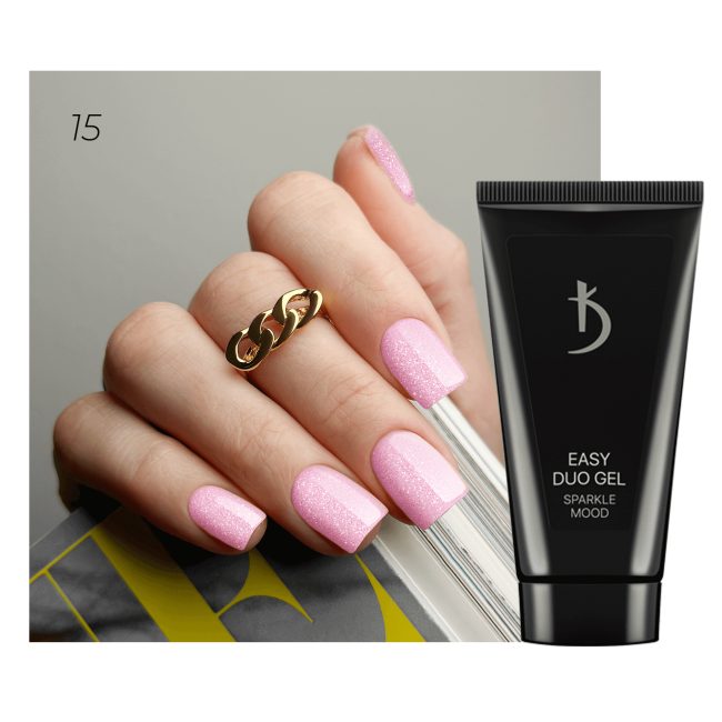 Professional acrylic-gel system Easy Duo Gel “Sparkle mood” № 15, 30 g - Kodi Professional