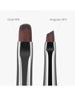 Gel Nail Modeling Brush (Size: Angular No.4, material: metal handle, brown nylon bristles)