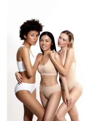 T-shirt with Wide Straps (Color: Beige, Size M)