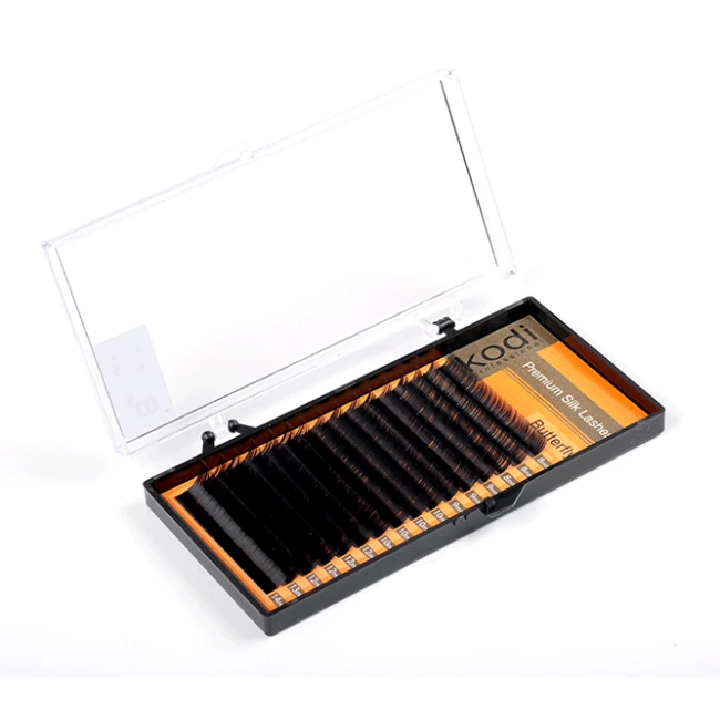 Eyelashes B 0.12 (16 rows: 10/11 mm), packaging Butterfly Eyelashes B 0.12 (16 rows: 10/11 mm), packaging Butterfly - Kodi Professional