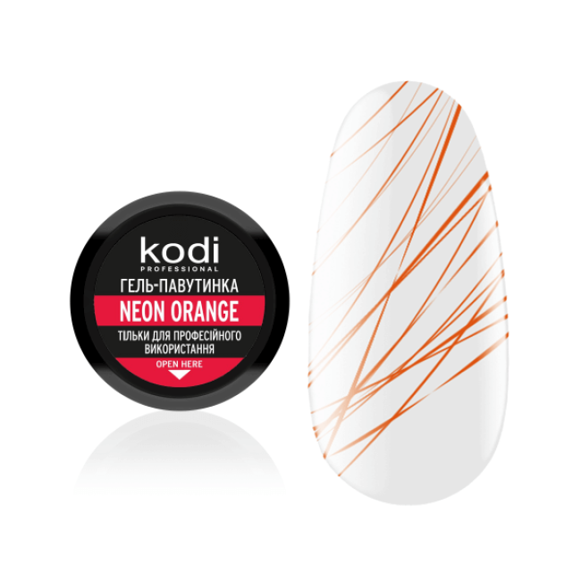 Spider gel for nails Kodi Professional Neon Orange, 4 ml - Kodi Professional