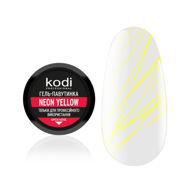 Spider gel for nails Kodi Professional Neon Yellow, 4 ml  - Kodi Professional