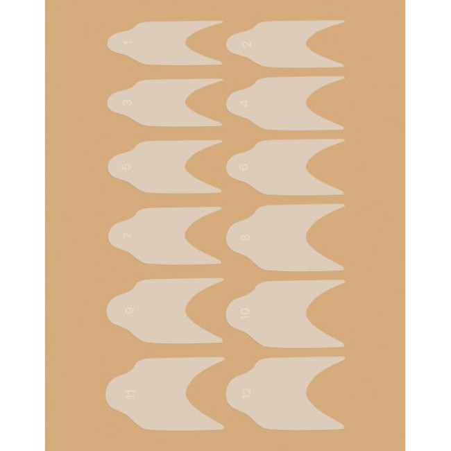 Square molds - Stencils for French manicure on top forms (12 pcs/set) - Kodi Professional