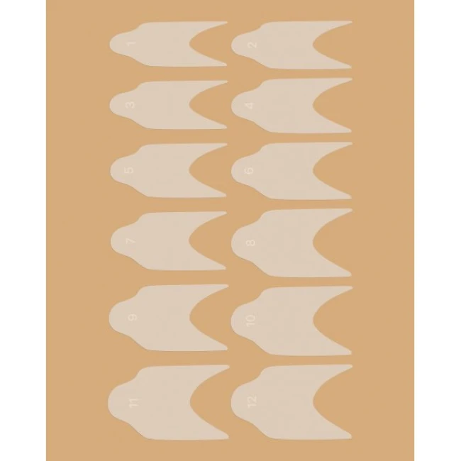 Square molds - Stencils for French manicure on top forms (12 pcs/set) - Kodi Professional