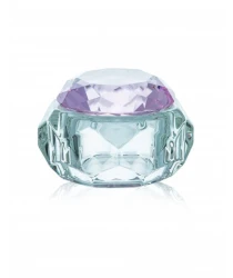 Glass bowl with pink lid, 30 ml