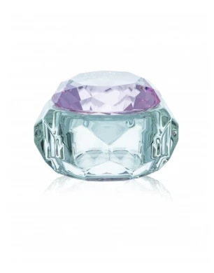 Glass bowl with pink lid, 30 ml
