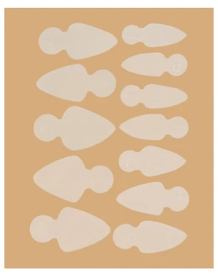 Mold Short Stiletto - Stencils for French manicure on top forms  (12 pcs/set)