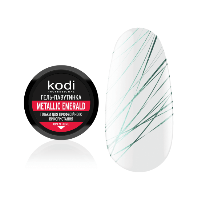 Гель-паутинка для ногтей Spider gel Kodi Professional Metallic Emerald, 4 мл - Kodi Professional