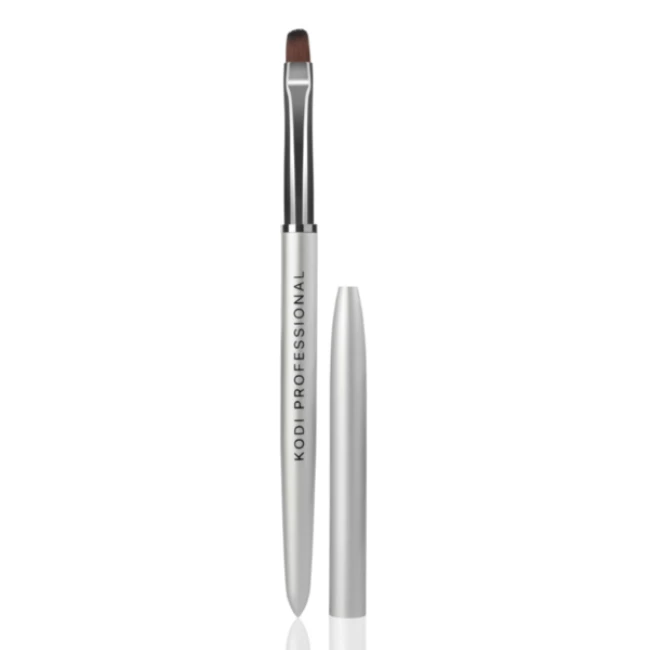 Gel Nail Modeling Brush (Size: Oval No.6, material: metal handle, brown nylon bristles) - Kodi Professional