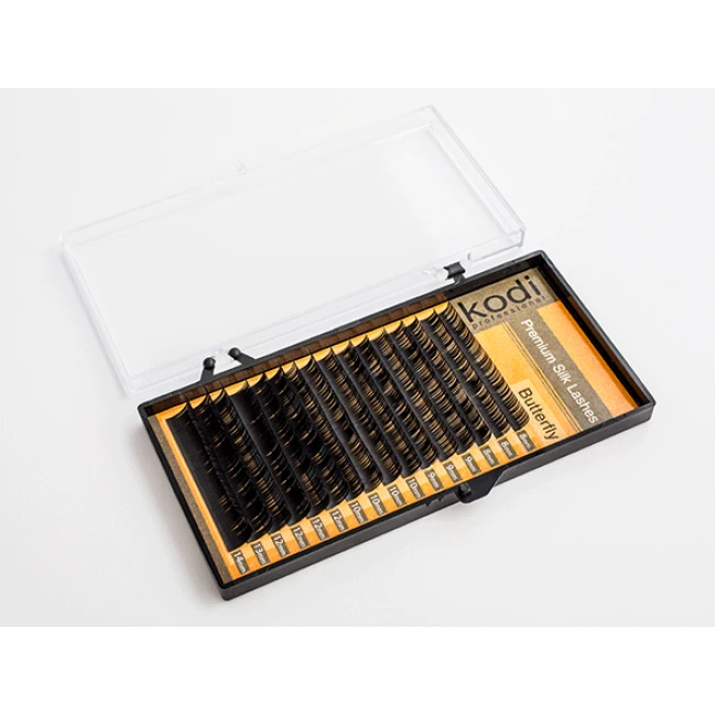 Dark-drown eyelashes С 0,15 (10,11 mm), packaging Butterfly Dark-drown eyelashes С 0,15 (10,11 mm), packaging Butterfly - Kodi Professional