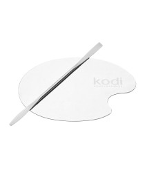 Palette With Spatula For Mixing Cosmetics (Stainless Steel)