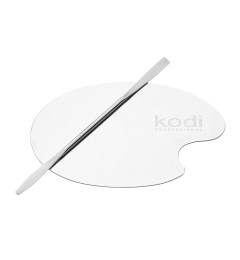 Palette With Spatula For Mixing Cosmetics (Stainless Steel)