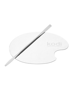 Palette With Spatula For Mixing Cosmetics (Stainless Steel)