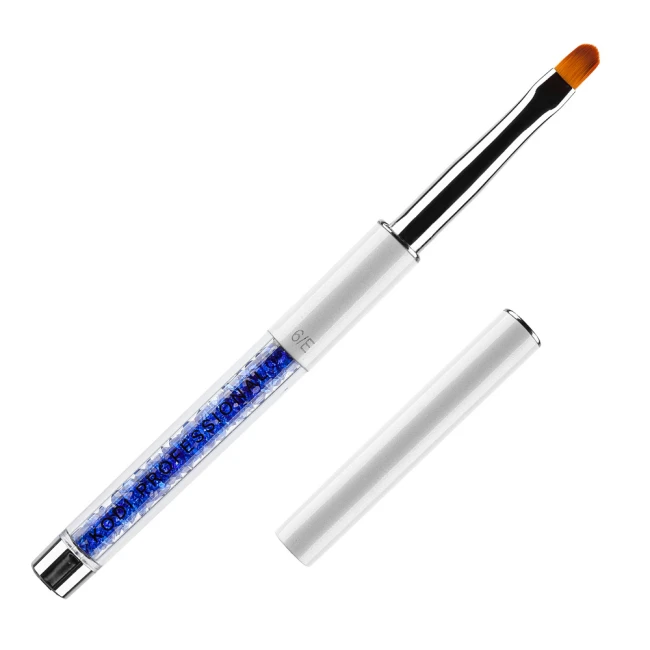 Brush for Gel Nail Modeling № 6 / E, (Nylon; Handle: metal, acrylic) - Kodi Professional