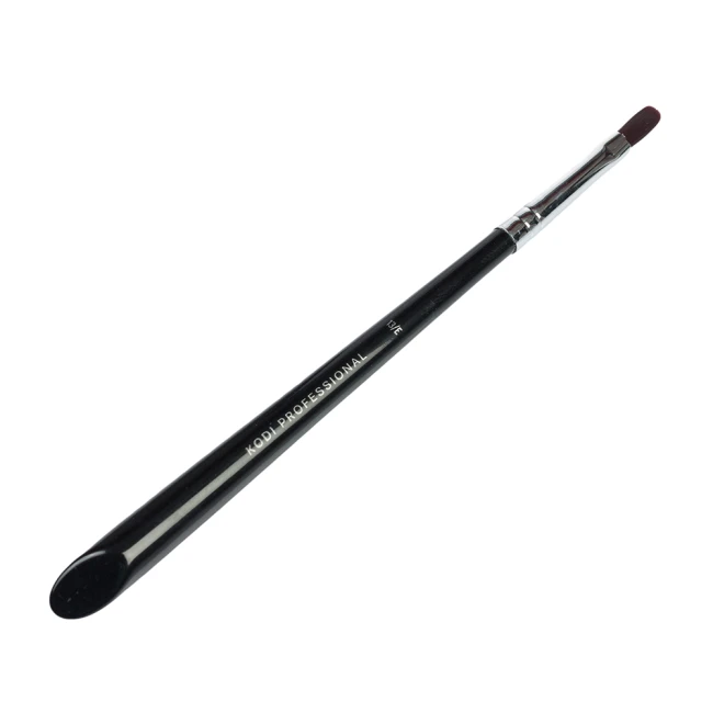 Brush for Gel and Acrygel Nail Modeling № 13/E, Handle: Wooden, Bristle: Nylon - Kodi Professional