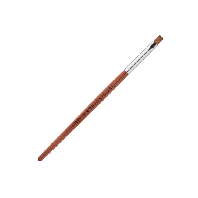 Brush for Gel Nail Modeling № 6 / F, Handle: Wooden, Bristle: Nylon - Kodi Professional
