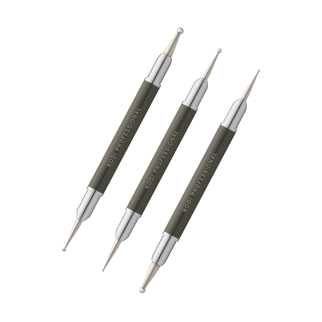 Set of Short Dots for Nail Design (3pcs; tip diameter: 3mm * 1.5mm; 2.5mm * 1mm; 2mm * 0.7mm) - Kodi Professional
