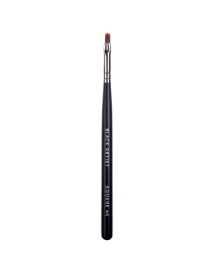 Brush for Gel Nail Modeling "Black Artist" № 4 Shape: Square, Handle: Black, Bristle: Nylon