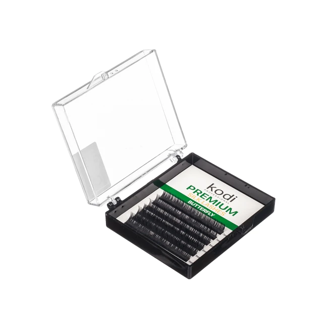 Eyelashes B 0.07 (6 Rows: 10 mm) Butterfly Green pack - Kodi Professional