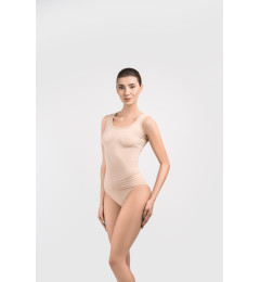 T-shirt with Wide Straps (Color: Beige, Size S)