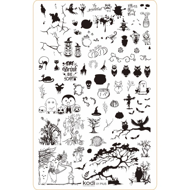 Stamping Plate "Plus size" № 01 (9.5x14.5cm) - Kodi Professional