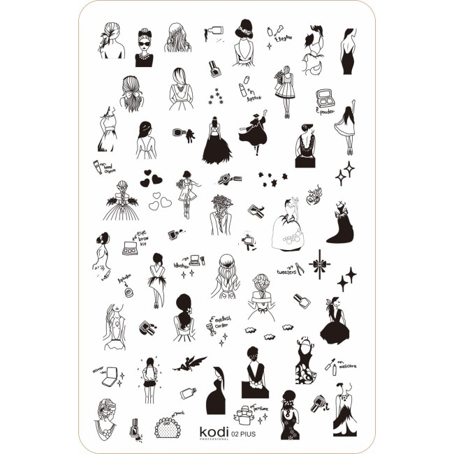 Stamping Plate "Plus size" № 02 (9.5x14.5cm) - Kodi Professional