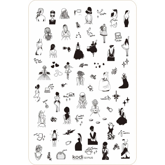 Stamping Plate "Plus size" № 02 (9.5x14.5cm) - Kodi Professional