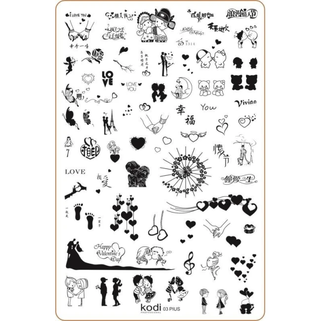 Stamping Plate "Plus size" № 03 (9.5x14.5cm) - Kodi Professional