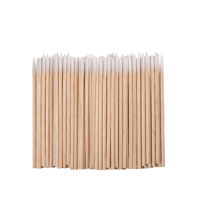 Pointed wooden sticks with cotton tips (100 pcs/pack) Pointed wooden sticks with cotton tips (100 pcs/pack) - Kodi Professional