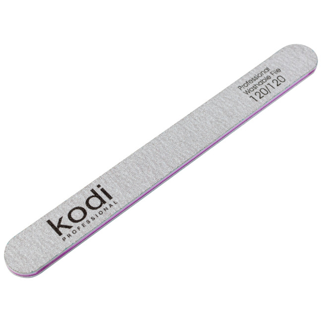 №101 Пилка для ногтей прямая 120/120 (цвет: серый, размер:178/19/4) - Kodi Professional