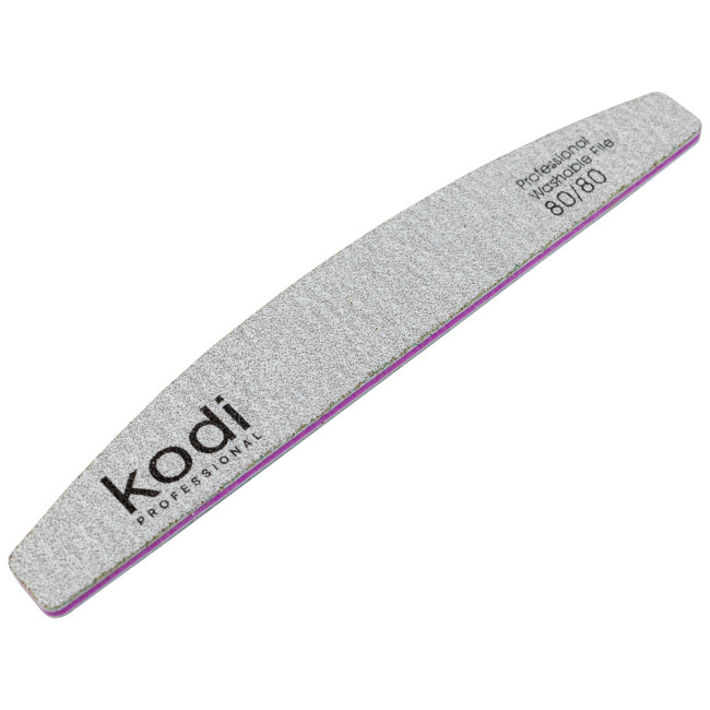 №121 Пилка для ногтей  "Полумесяц" 80/80 (цвет: светло-серый, размер: 178/28/4) - Kodi Professional