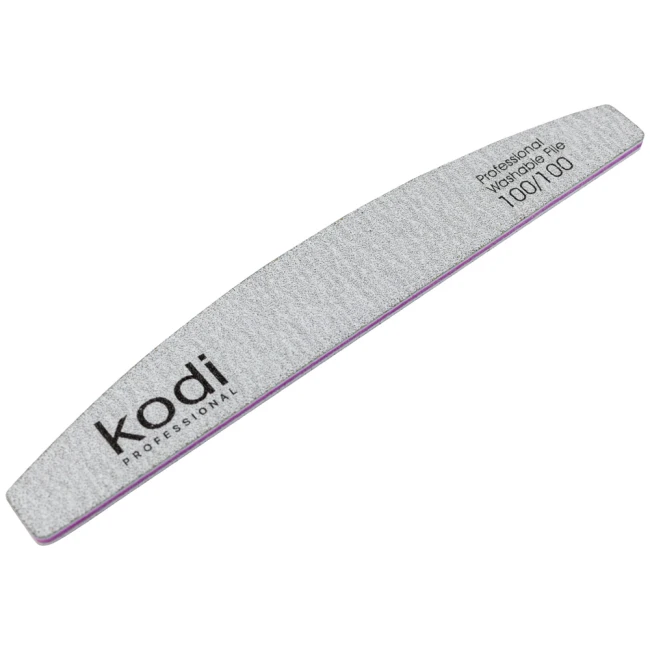 №122 Nail File «Crescent» 100/100 (Color: Light Gray, Size: 178/28/4) - Kodi Professional