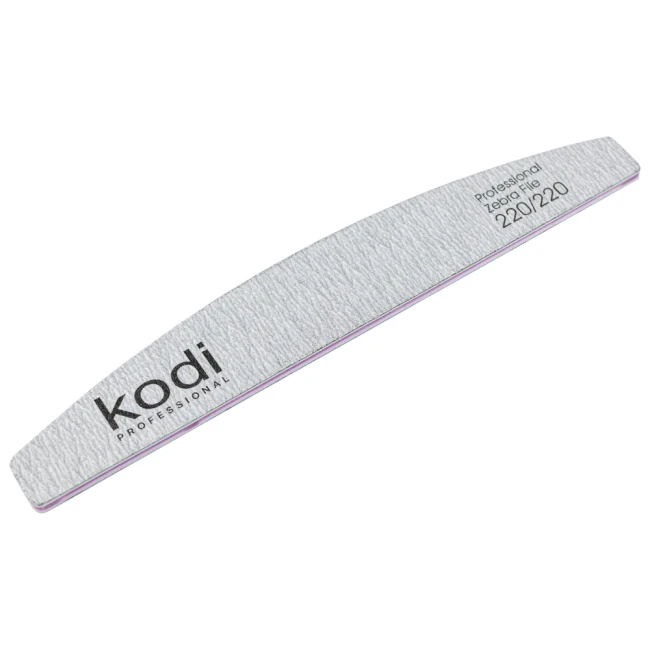 №126 Nail File «Crescent» 220/220 (Color: Light Gray, Size: 178/28/4) - Kodi Professional