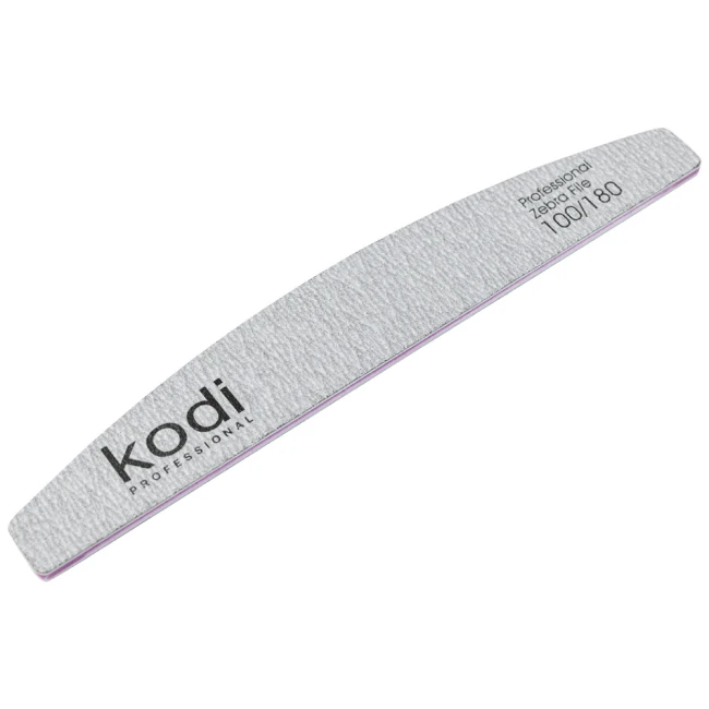 №127 Nail File «Crescent» 100/180 (Color: Light Gray, Size: 178/28/4) - Kodi Professional
